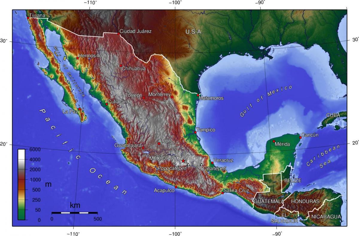 Mexico city topografskih karti