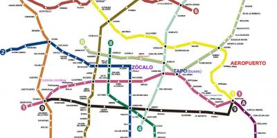 Mexico city vlaku na karti
