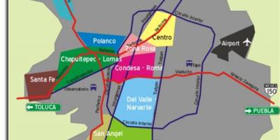 Susjedstvo u Mexico city na karti 