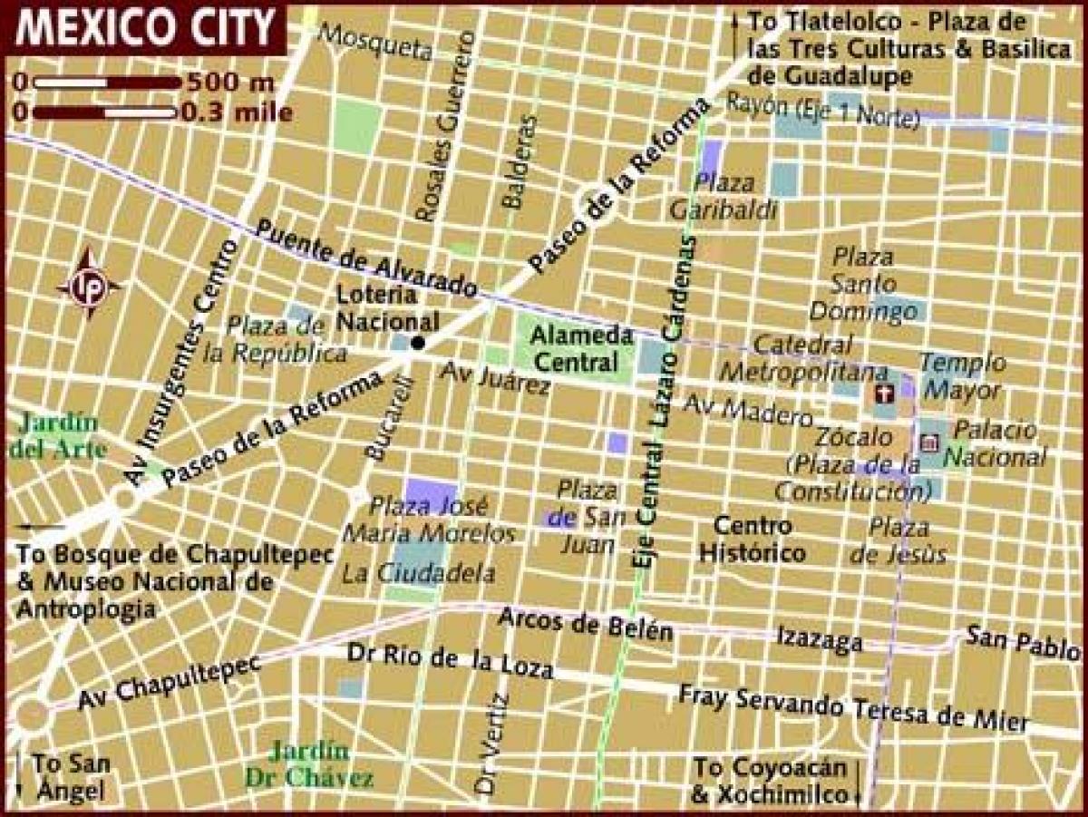 Cusco Mexico city na karti