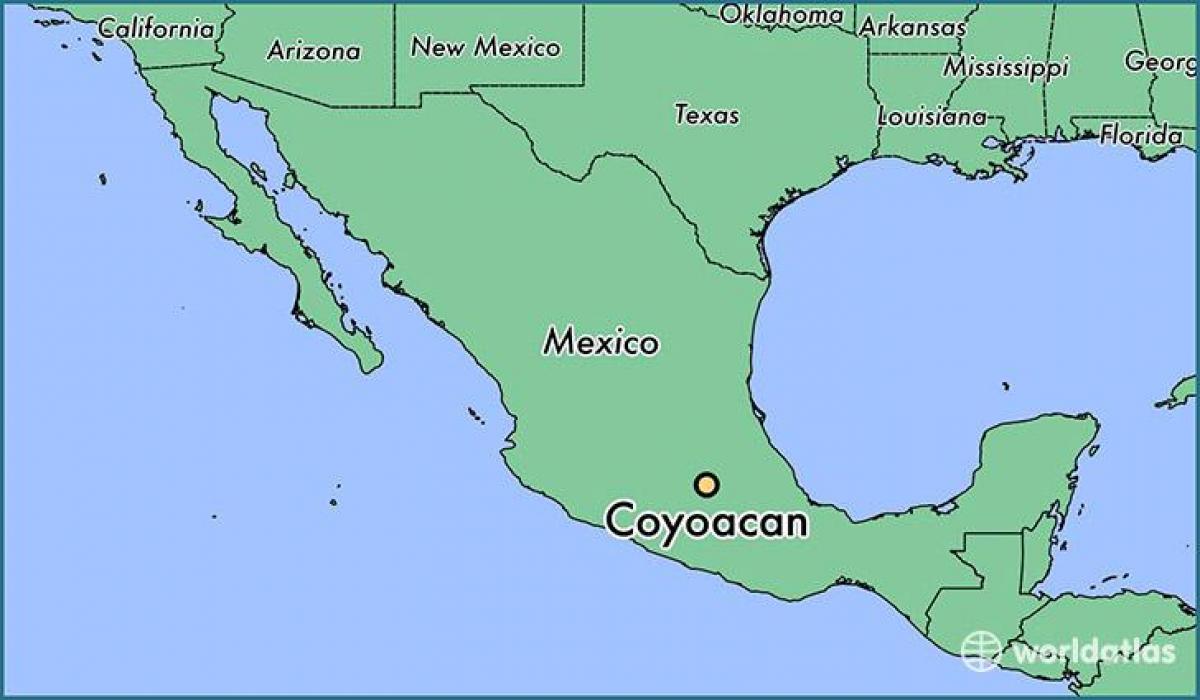 Койоакан u Mexico city na karti