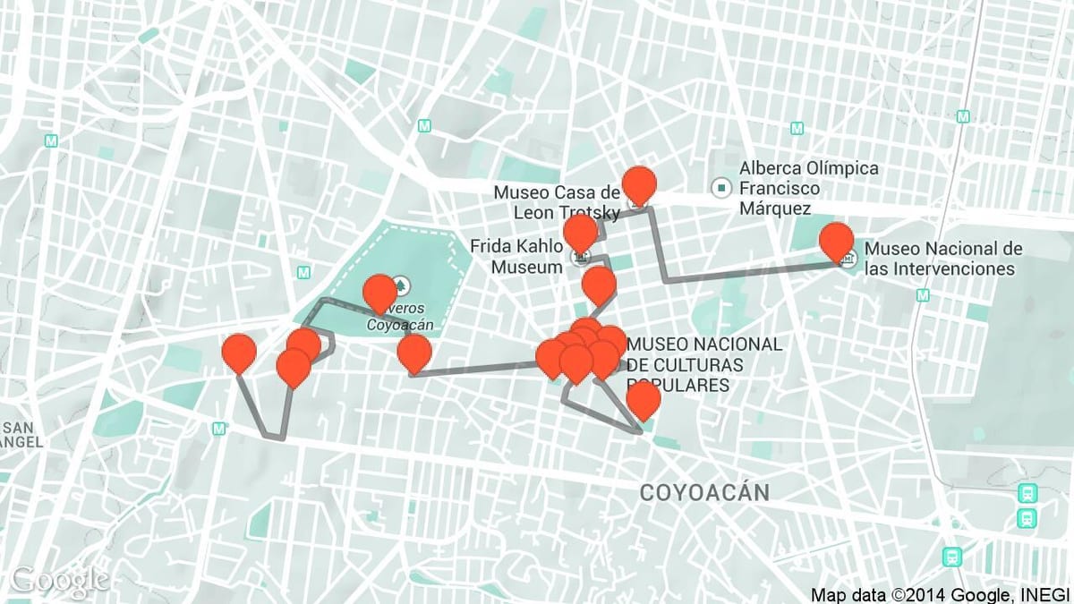 karta Mexico city pješačenje