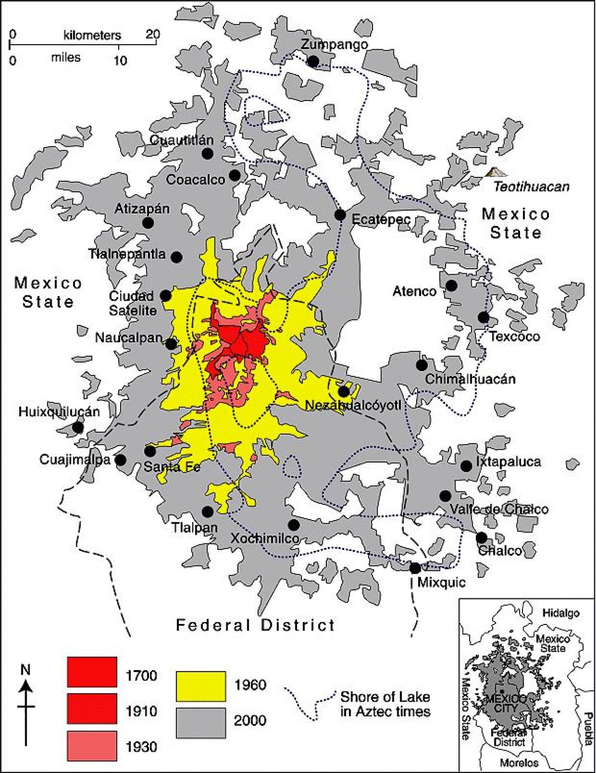karta Meksika gradskog županije