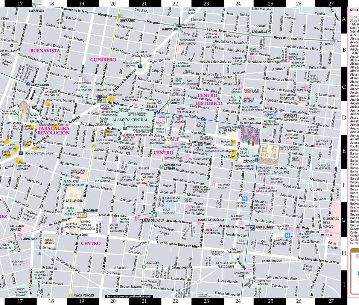 mapa ulica Mexico 