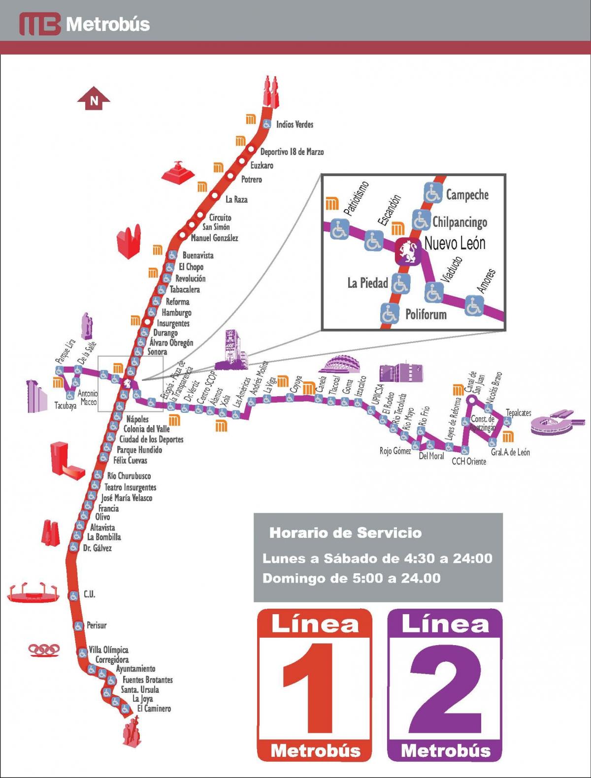 karta метробуса Mexico 