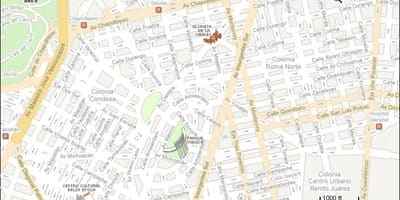 Karta Кондеса grada Mexico city 