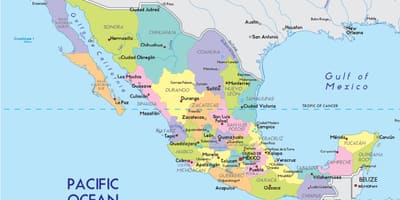 Karta Mexico city države