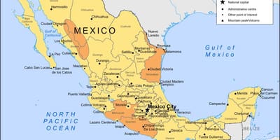 Karta Mexico city i okolnim područjima