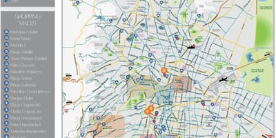 Mexico city znamenitosti kartica